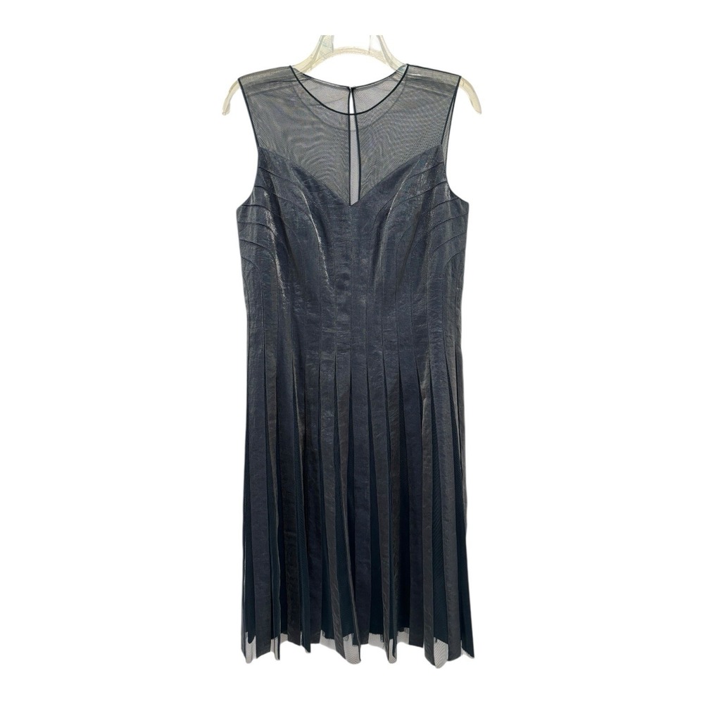 Adrianna Papell Dress Womens 10 Blue Mixed‎ Media Semi Formal Shimmering Beauty